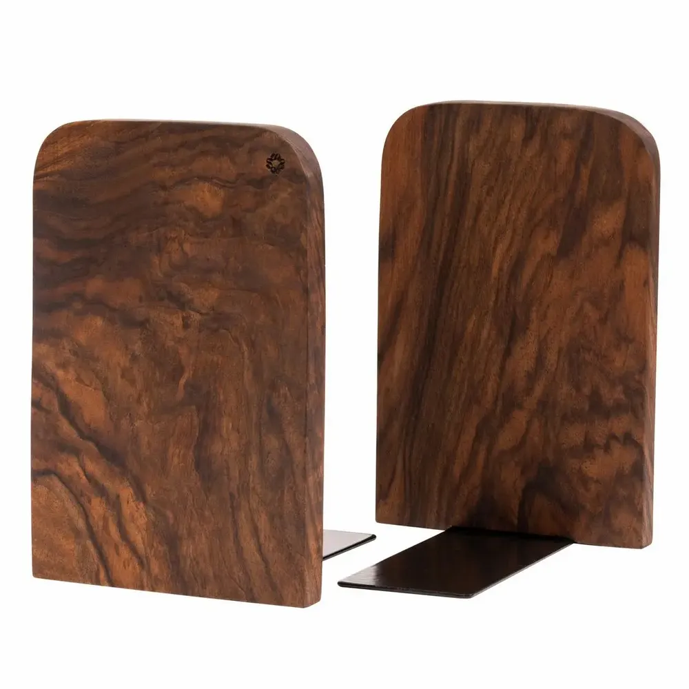Organizer - TILISMA Wooden Walnut Book Stopper for Bookshelves - TILISMA