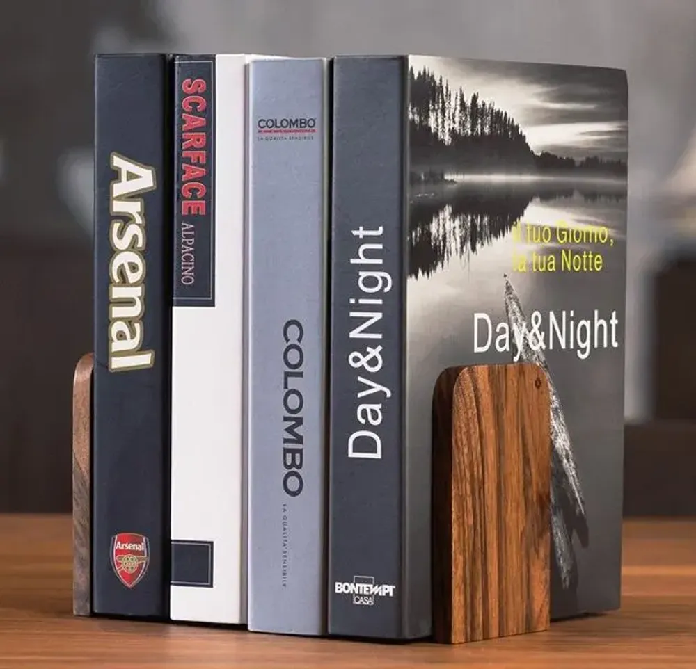 Organizer - TILISMA Wooden Walnut Book Stopper for Bookshelves - TILISMA