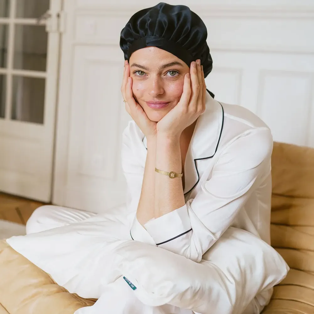 Loungewear - 19-momme 100% silk nightcap - QUÊTE DE SOIE
