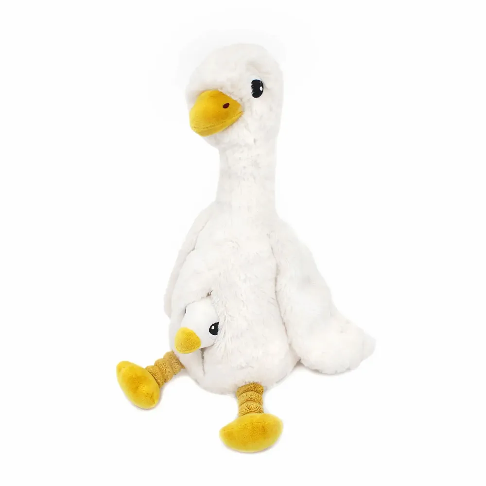 Soft toy - Plush goose mom and her baby Les Ptipotos - DEGLINGOS