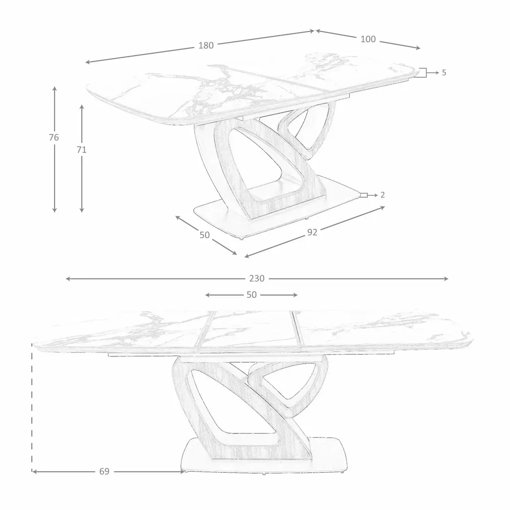 Dining Tables - Oval extending dining table with porcelain marble and walnut barrel - ANGEL CERDÁ