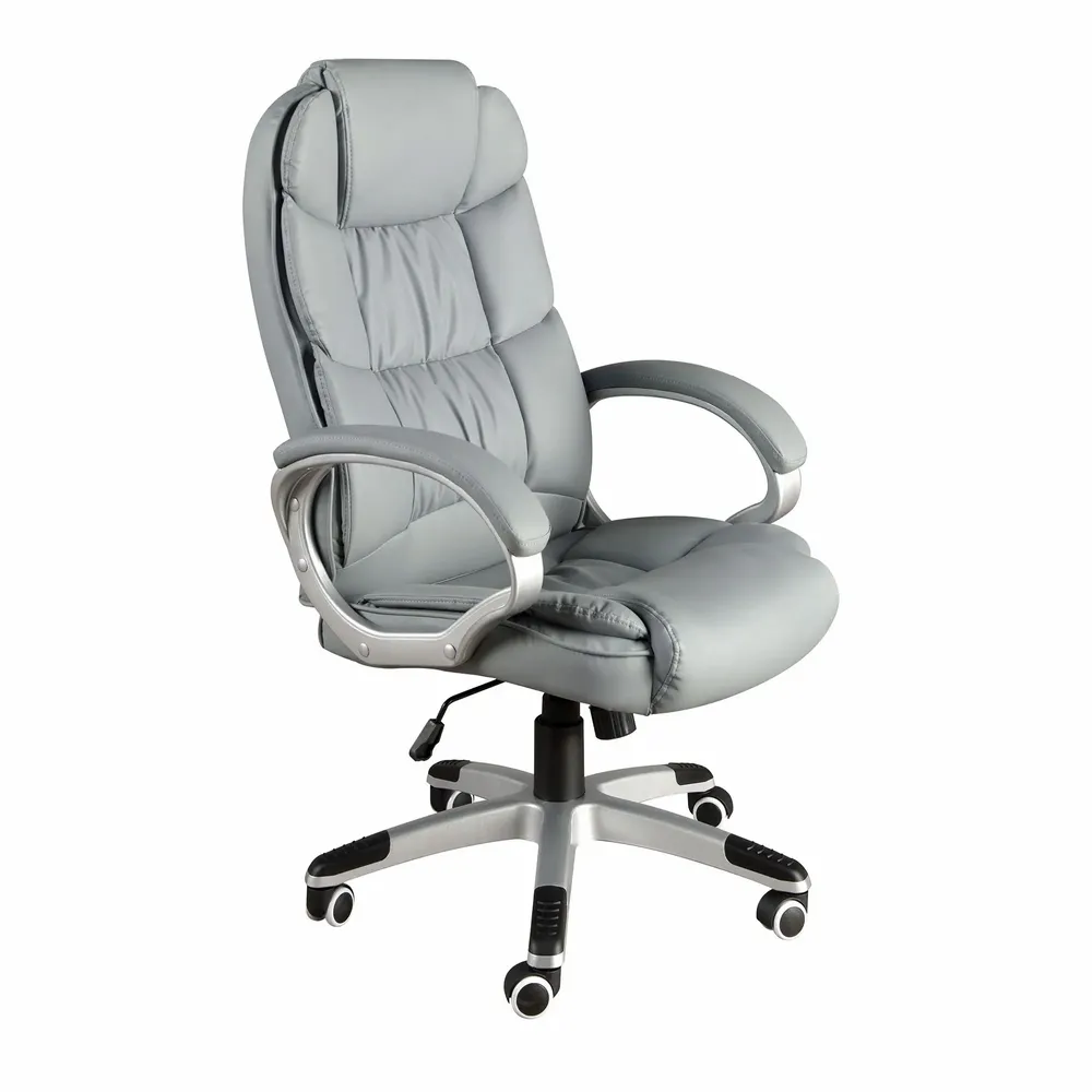 Chaises - Fauteuil de bureau pivotante en simili-cuir gris - ANGEL CERDÁ