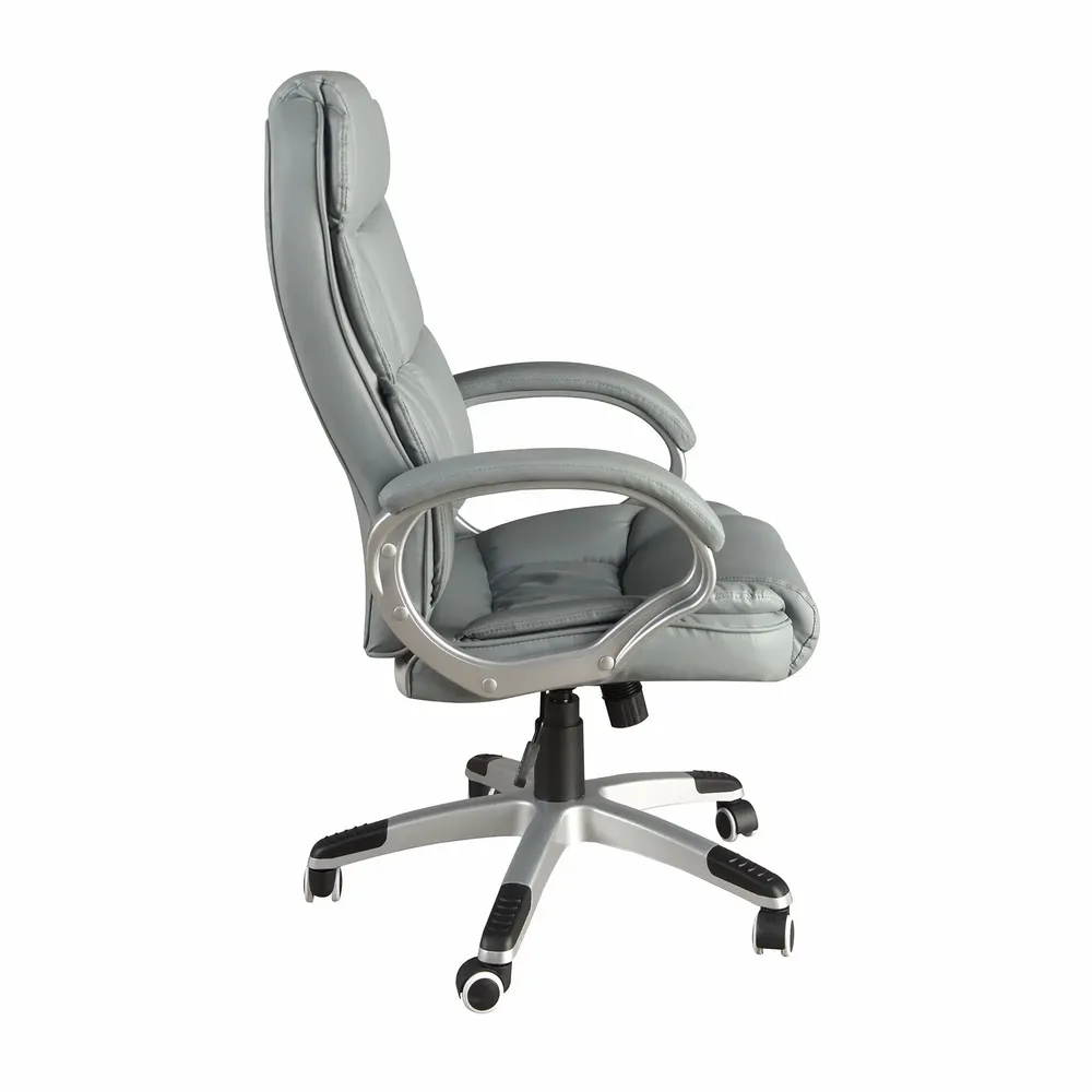 Chaises - Fauteuil de bureau pivotante en simili-cuir gris - ANGEL CERDÁ