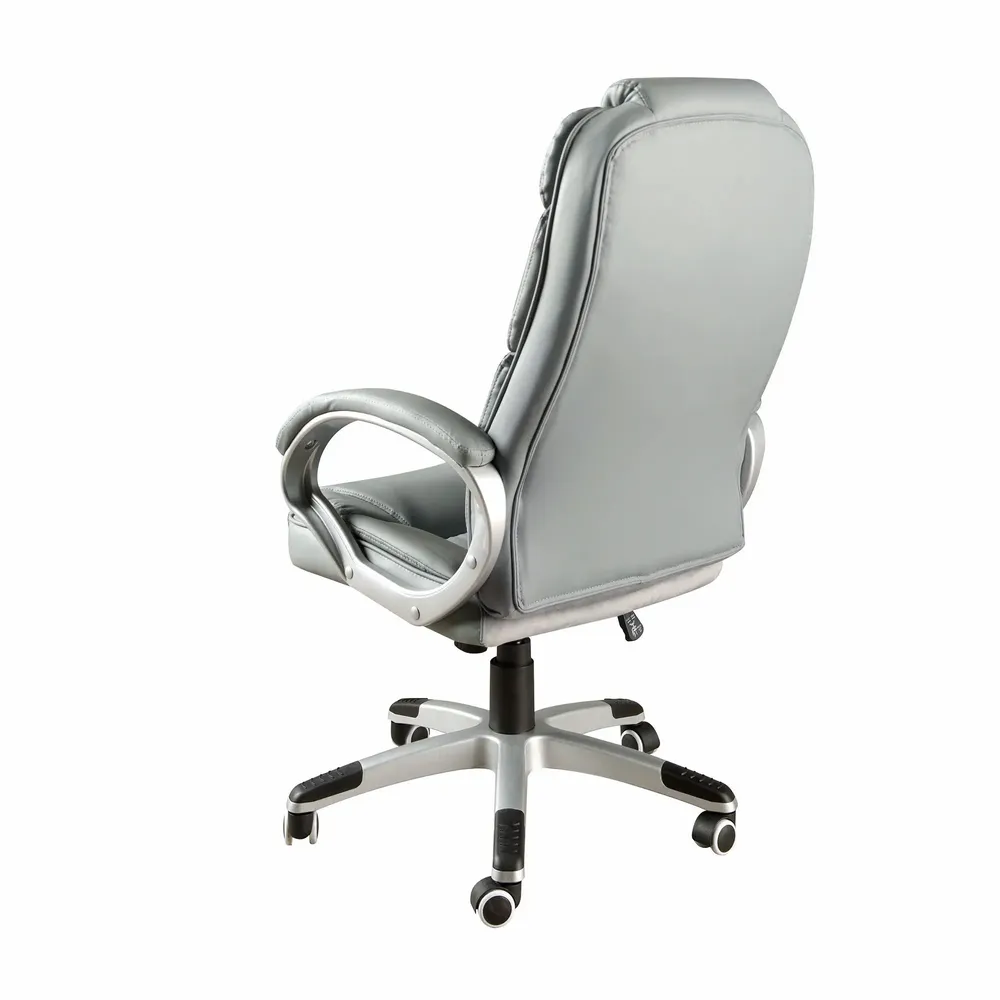 Chaises - Fauteuil de bureau pivotante en simili-cuir gris - ANGEL CERDÁ