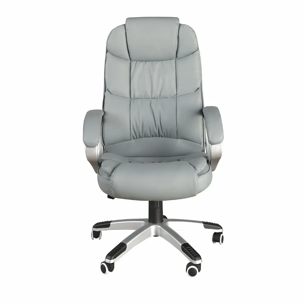 Chaises - Fauteuil de bureau pivotante en simili-cuir gris - ANGEL CERDÁ