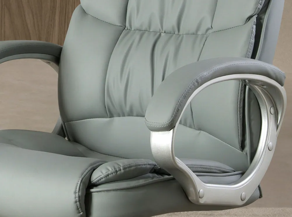Chaises - Fauteuil de bureau pivotante en simili-cuir gris - ANGEL CERDÁ