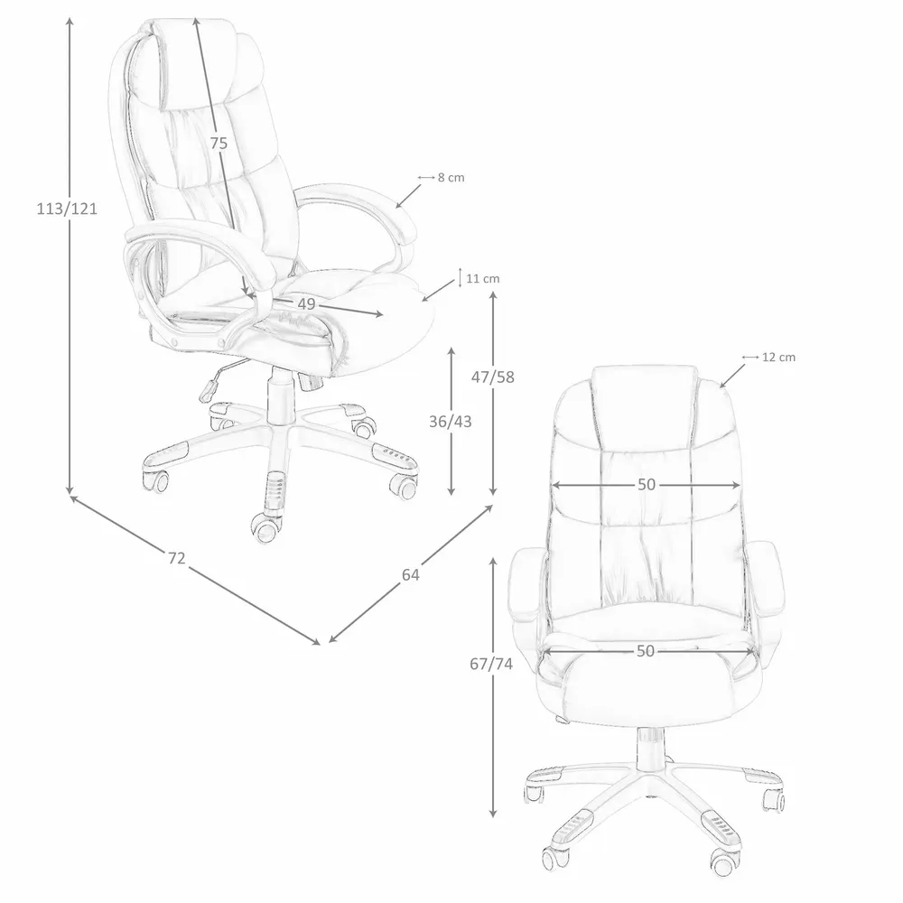 Chaises - Fauteuil de bureau pivotante en simili-cuir gris - ANGEL CERDÁ