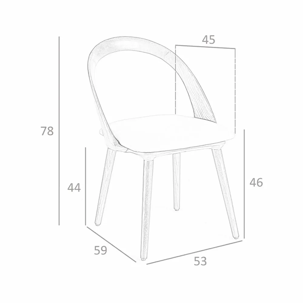 Chairs - Curved walnut structure Dining table chair - ANGEL CERDÁ