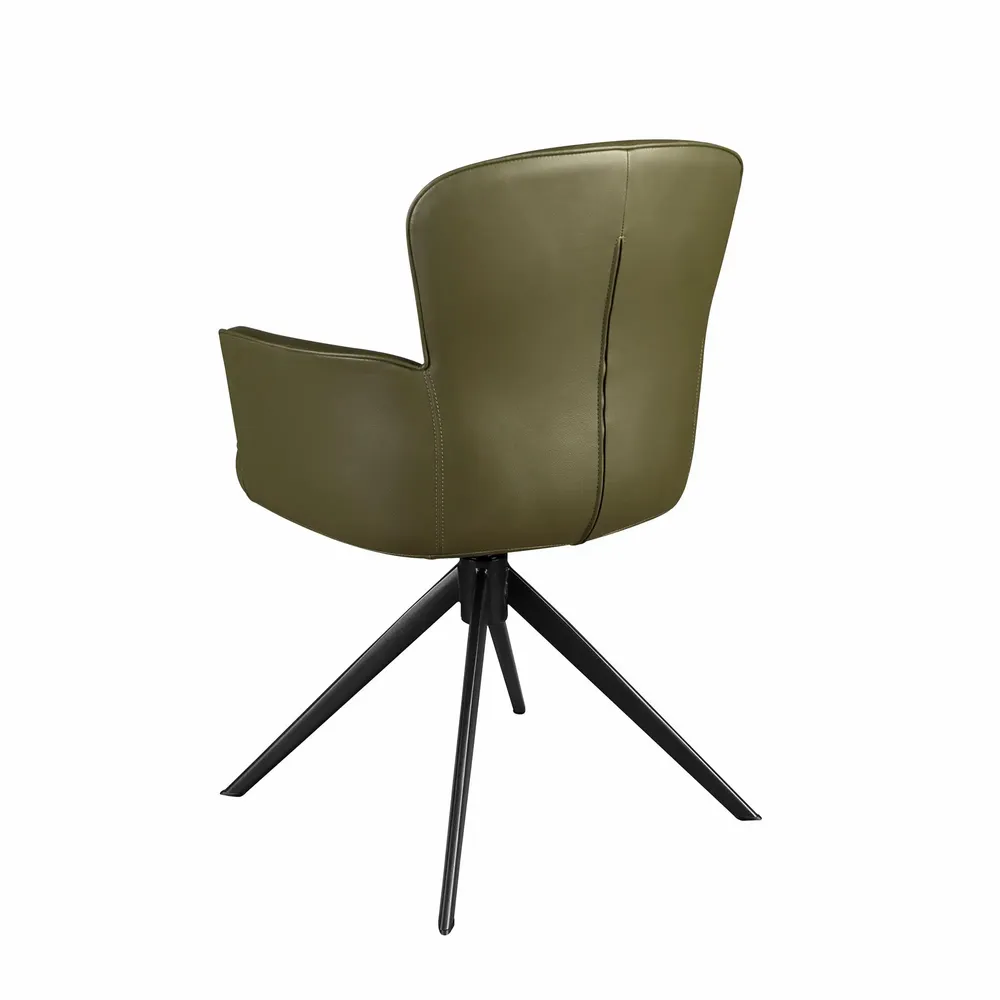 Chaises - Chaise pivotante en simili-cuir vert foncé - ANGEL CERDÁ