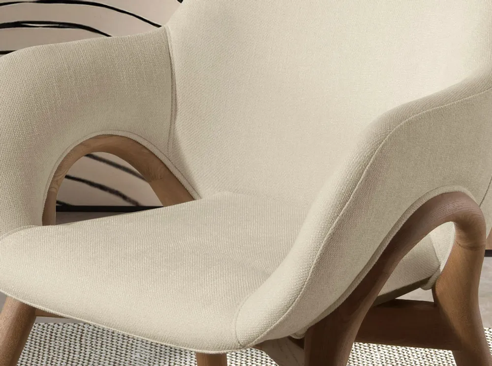 Chaises - Chaise en tissu beige - ANGEL CERDÁ
