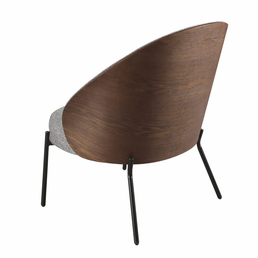 Armchairs - Armchair in grey and walnut fabric - ANGEL CERDÁ