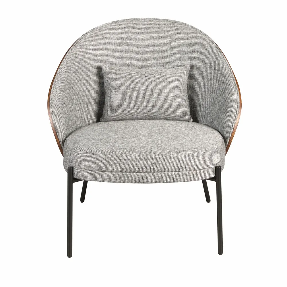 Armchairs - Armchair in grey and walnut fabric - ANGEL CERDÁ