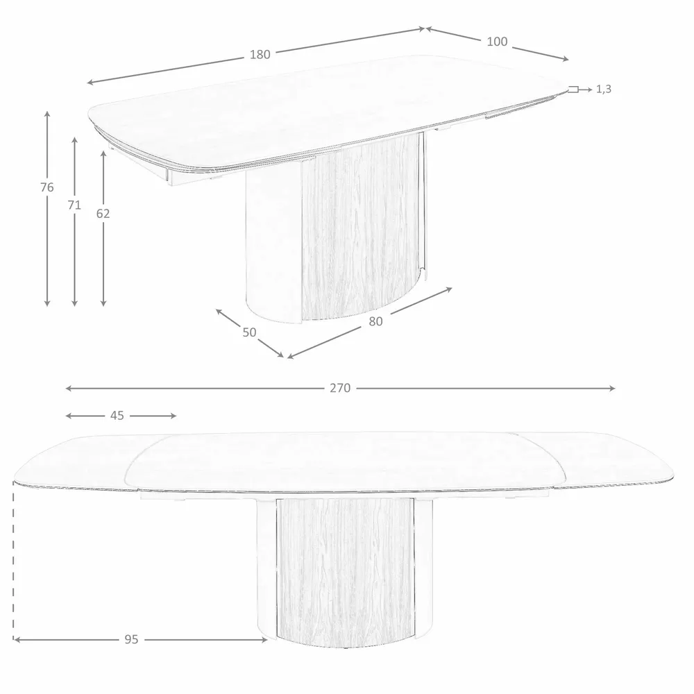 Dining Tables - Rectangular extending dining table in porcelain marble, metallic sand - ANGEL CERDÁ