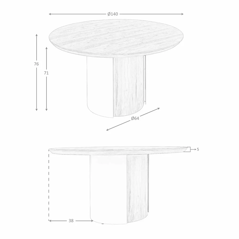 Dining Tables - Round dining table walnut and metallic sand steel - ANGEL CERDÁ