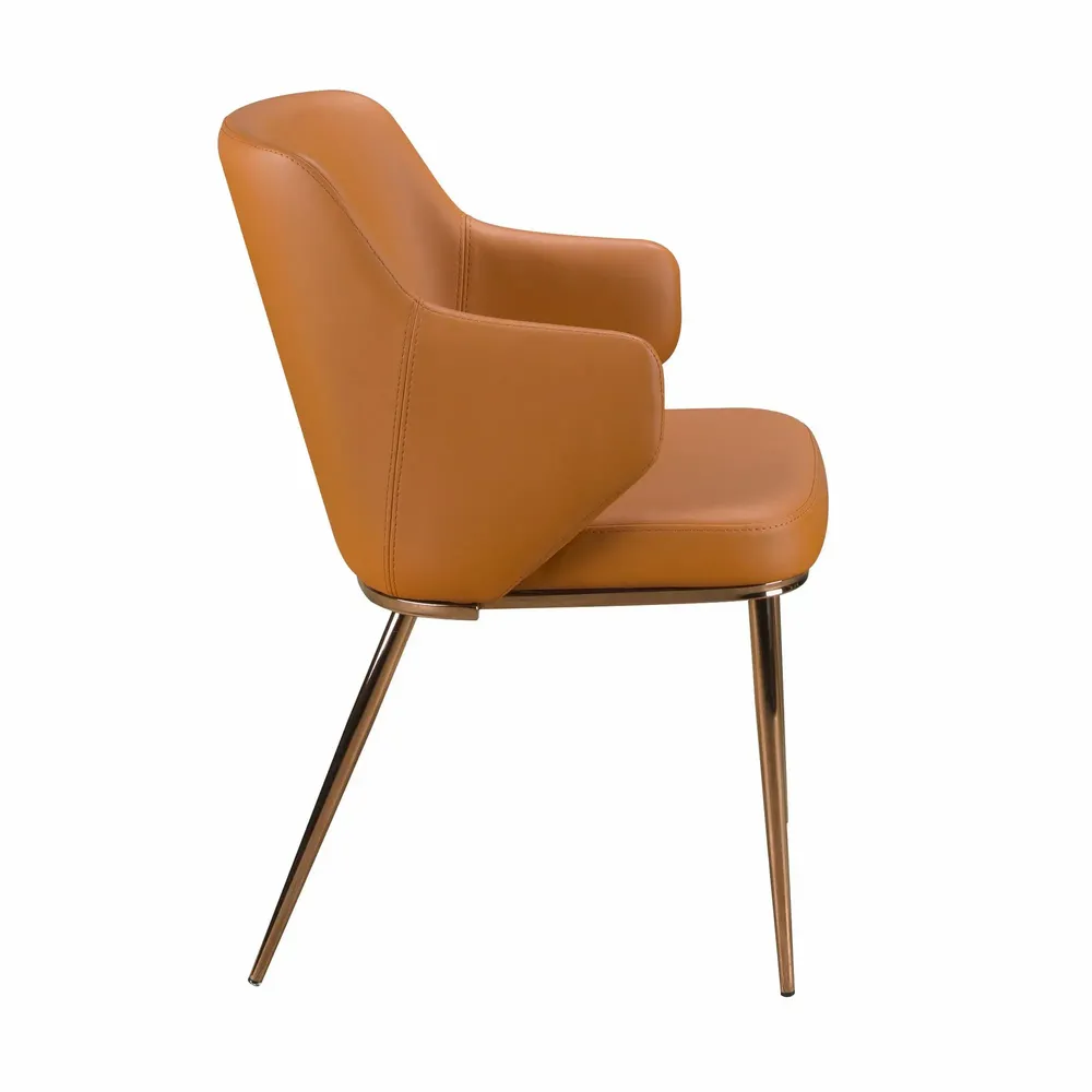 Chaises - Chaise en similicuir marron - ANGEL CERDÁ