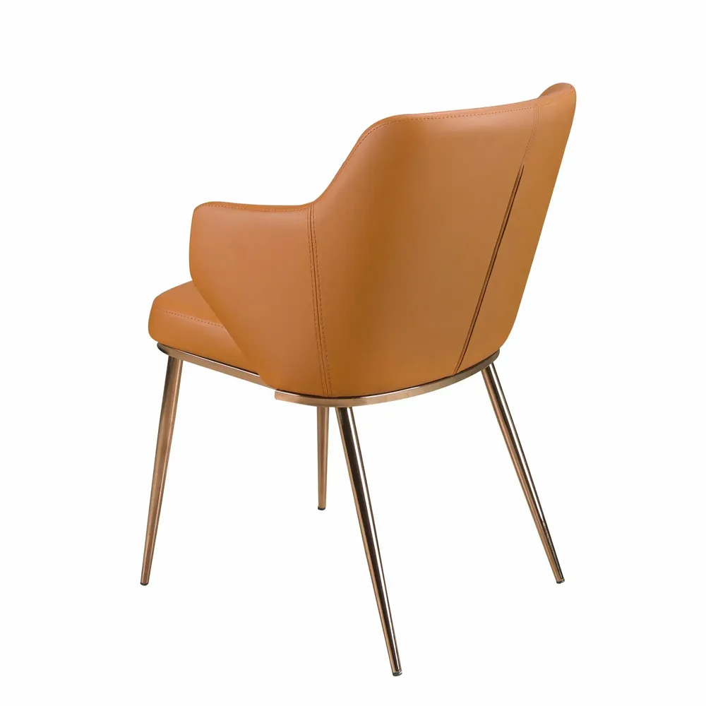 Chaises - Chaise en similicuir marron - ANGEL CERDÁ