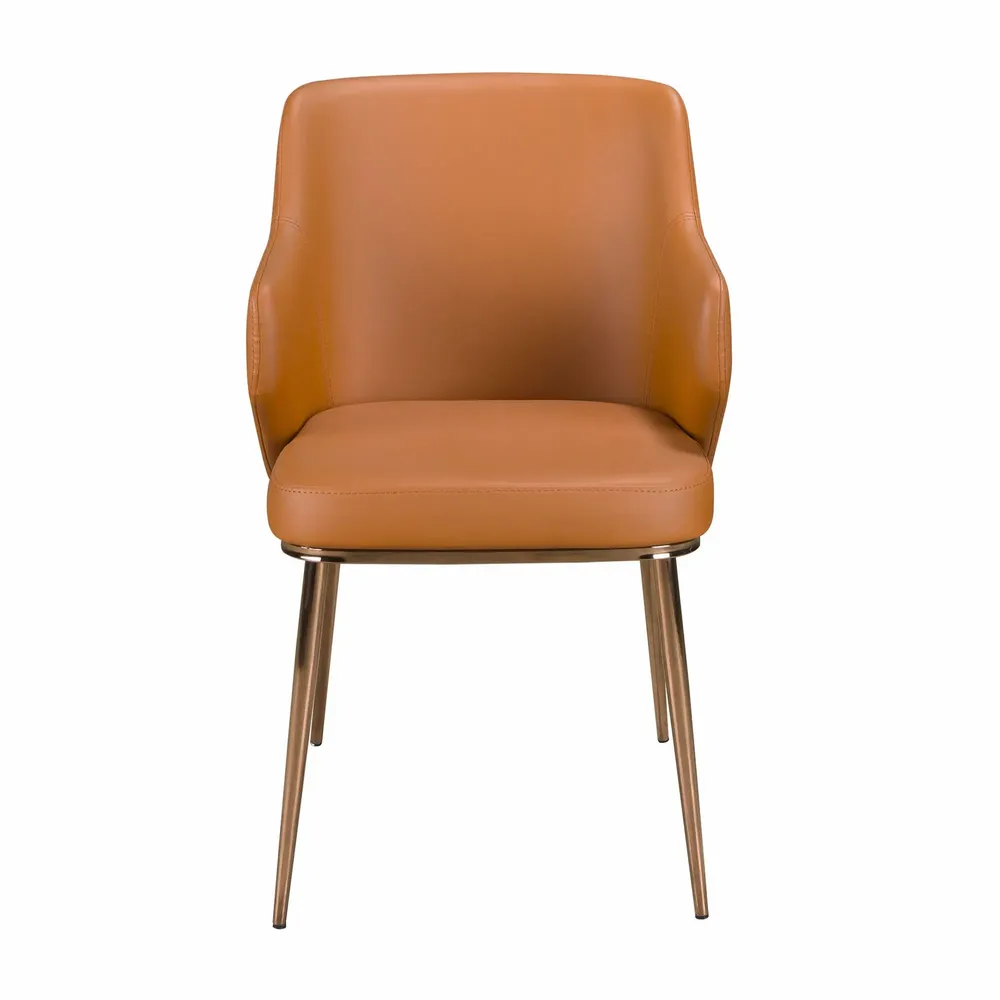 Chaises - Chaise en similicuir marron - ANGEL CERDÁ