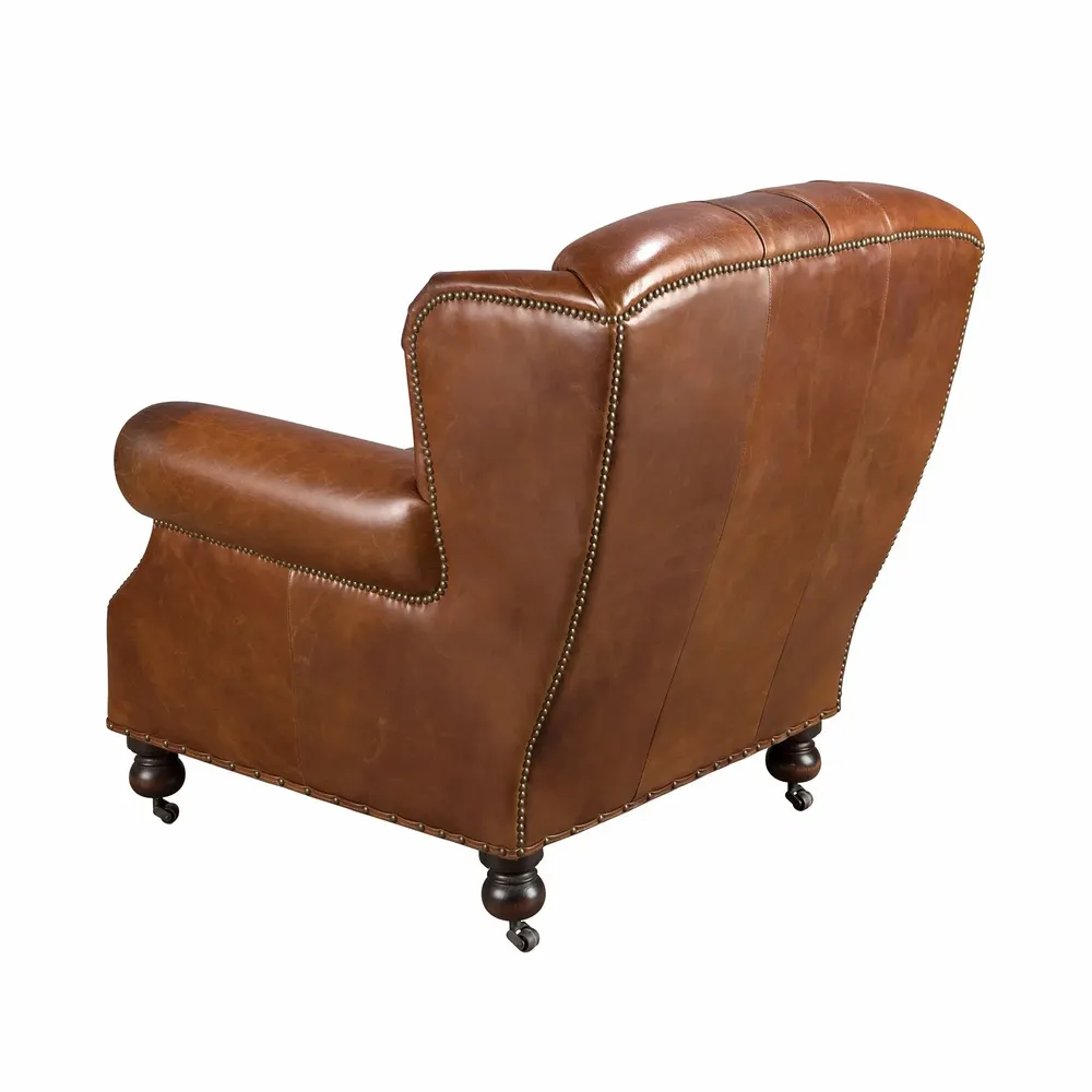 Armchairs - Cognac brown leather Chester armchair - ANGEL CERDÁ