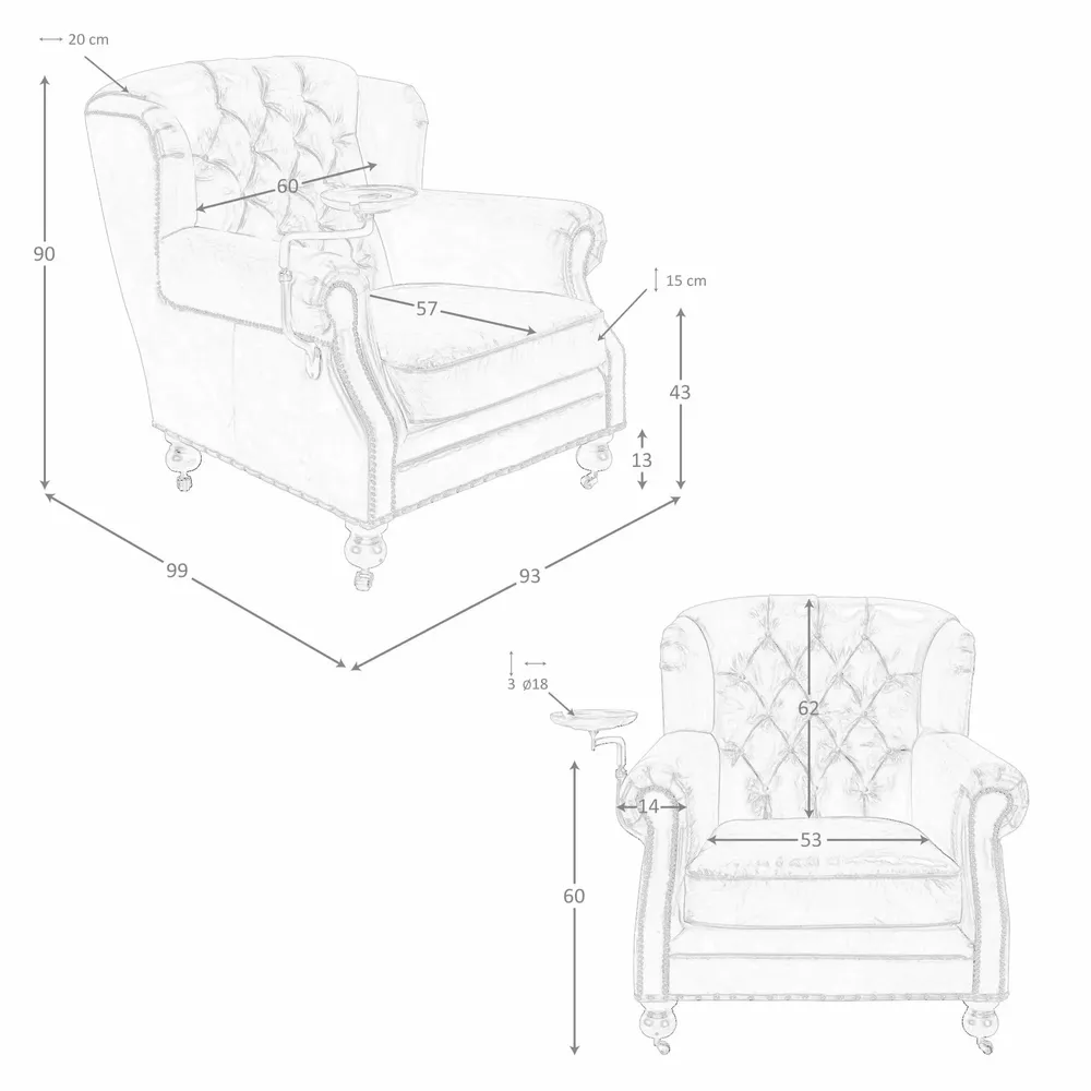 Armchairs - Cognac brown leather Chester armchair - ANGEL CERDÁ