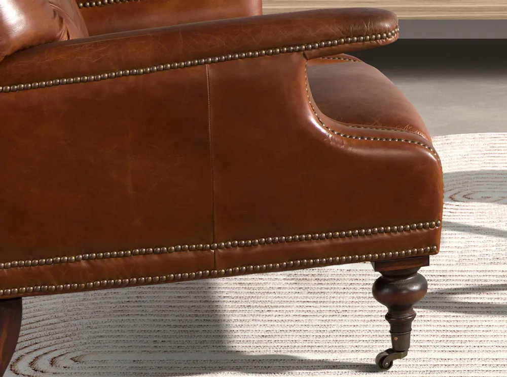 Fauteuils - Fauteuil Chester en cuir marron cognac - ANGEL CERDÁ