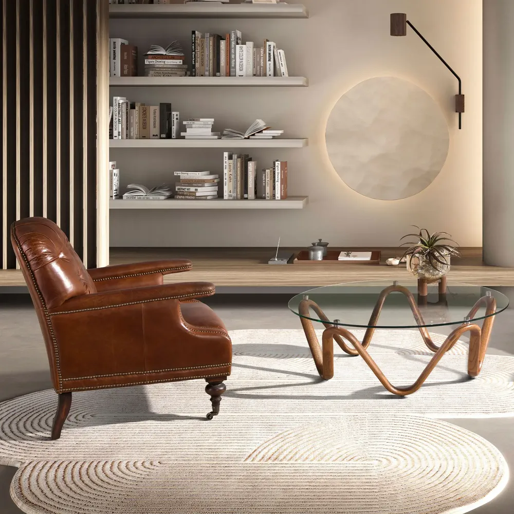 Fauteuils - Fauteuil Chester en cuir marron cognac - ANGEL CERDÁ