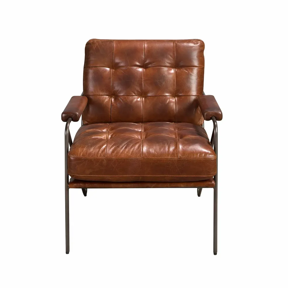 Fauteuils - Fauteuil en cuir marron cognac - ANGEL CERDÁ