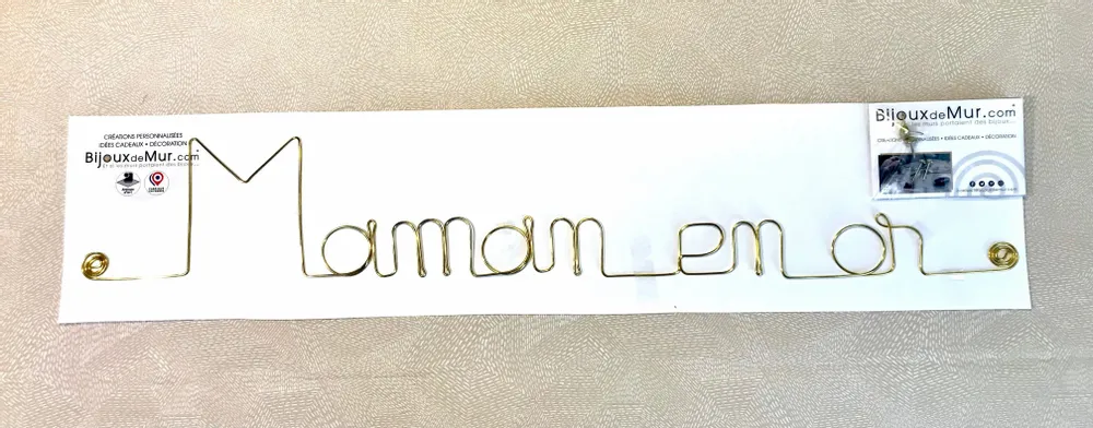 Other wall decoration - Gilded Brass Wire Wall Decoration\" Gold Mom\” - to pin - BIJOUX DE MUR