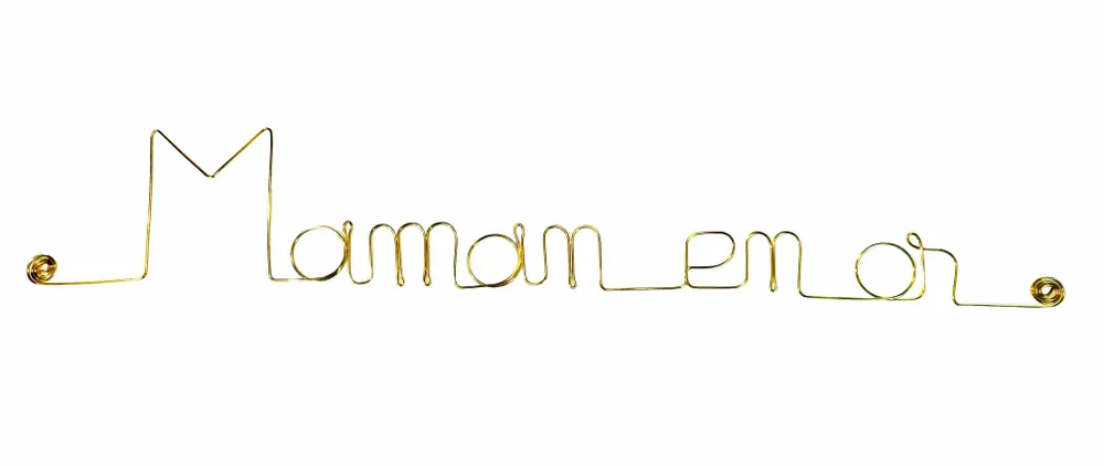 Other wall decoration - Gilded Brass Wire Wall Decoration\" Gold Mom\” - to pin - BIJOUX DE MUR