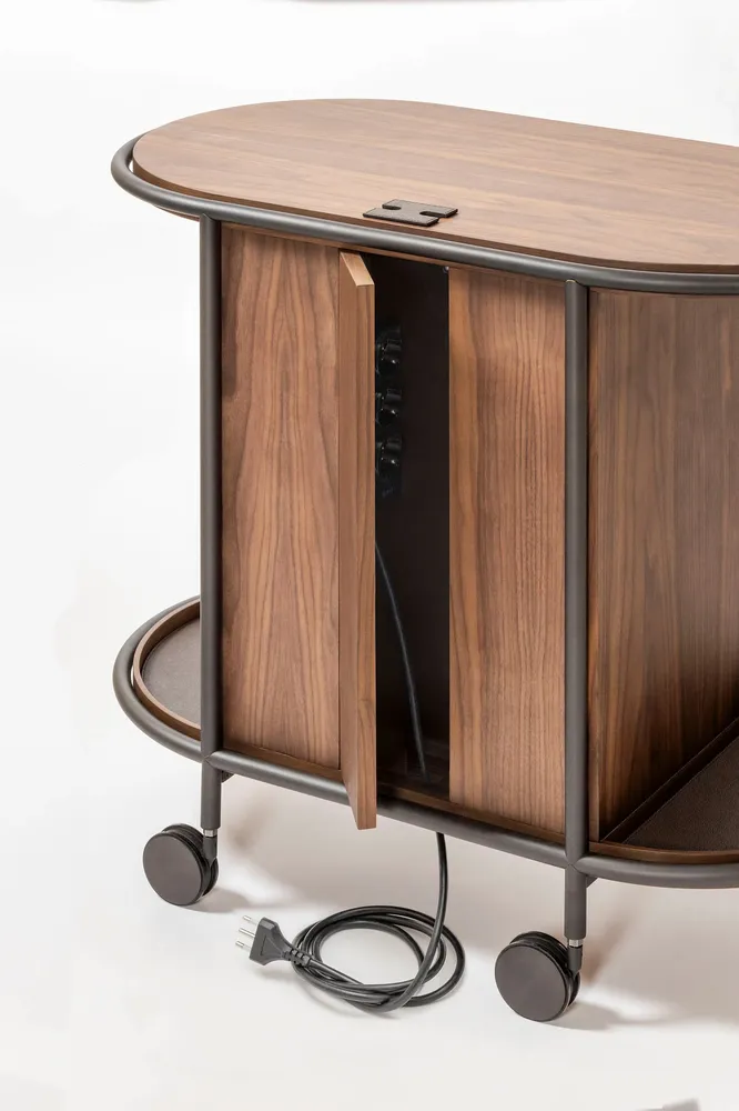 Restaurant trolleys - ARCADE WOOD COFFEE AND TEA CART OVAL - GIOBAGNARA