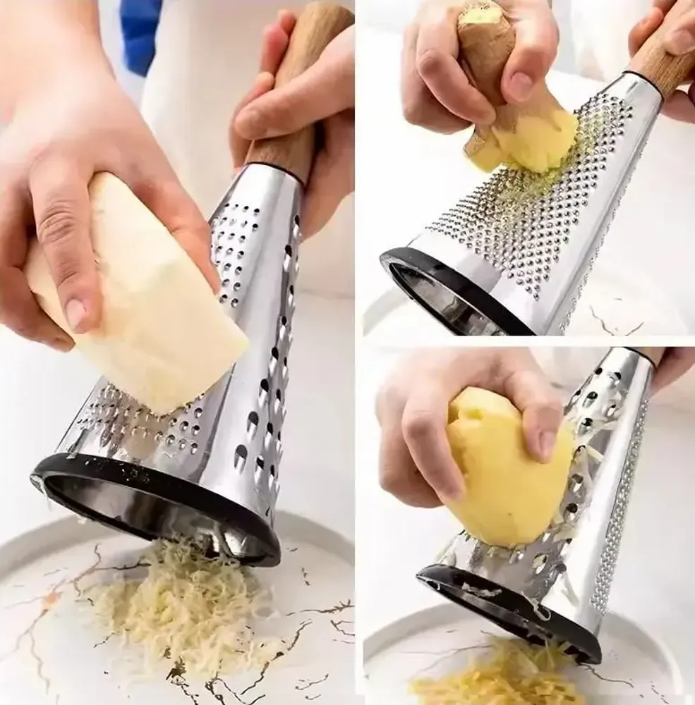 Couteaux - Râpe conique à fromage et légumes avec manche en bois - SOSTRAW & SMARTTHINGS