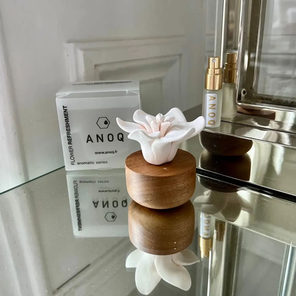 Senteurs - Diffuseur de Parfum en porcelaine et bois, diffuser écologique- JASMIN - ANOQ