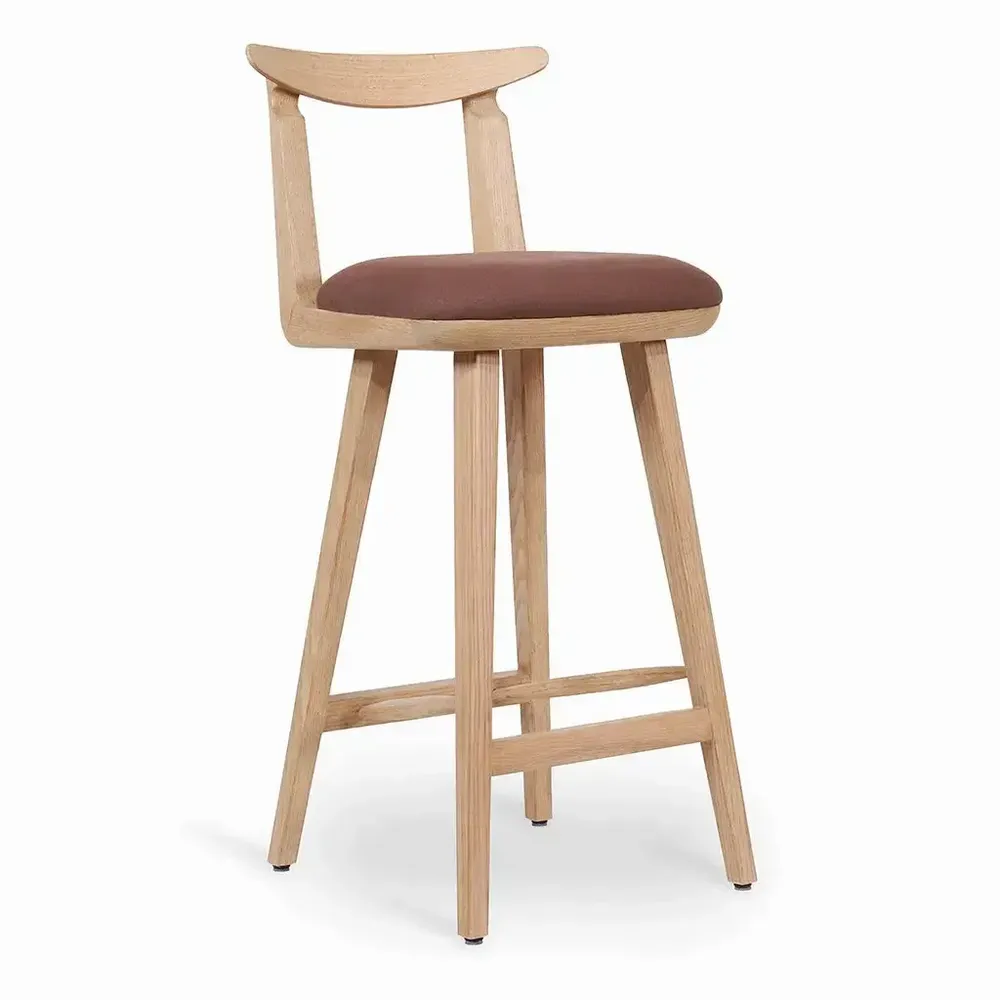 Chaises - Oriq - Chaise haute / de bar en bois massif - ALANKARAM