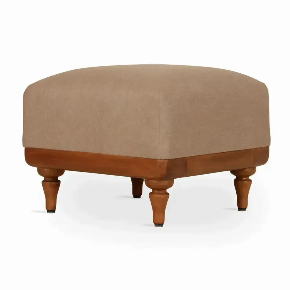 Poufs - Pakhi - Pouf carré en tissu gris - ALANKARAM