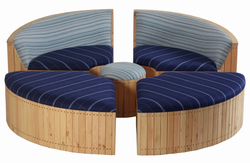 Canapés - Oddeli - Canapé d'extérieur bleu reconfigurable - ALANKARAM