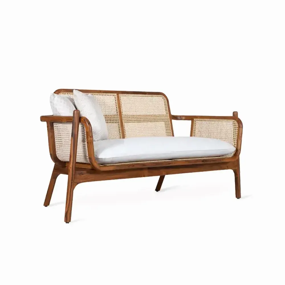 Sofas - Bango Two Seater Teakwood Sofa - ALANKARAM