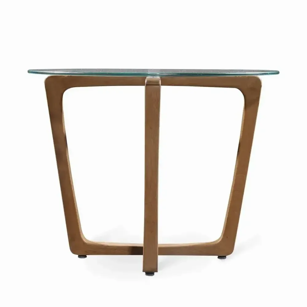 Other tables - Cerah - Solidwood Side Table with Glass Top - ALANKARAM