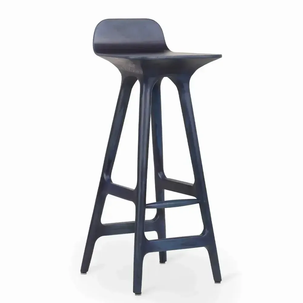 Chairs - Inalt - High / Bar Chair with Blue Stain - ALANKARAM