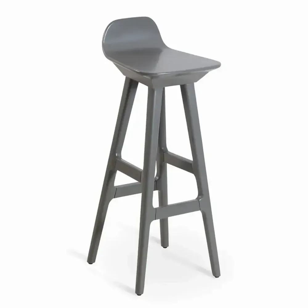 Chairs - Inalt - High / Bar Chair with Dark grayish blue PU - ALANKARAM