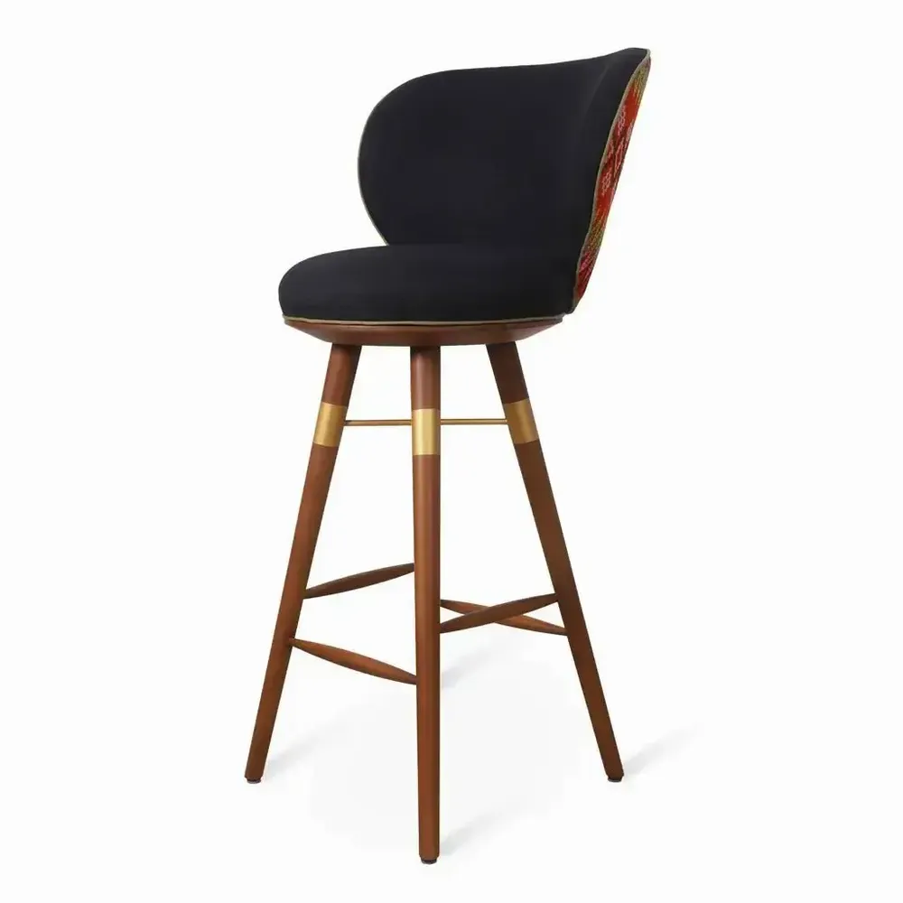 Chaises - Bhrami - Chaise haute en bois avec PU doré - ALANKARAM