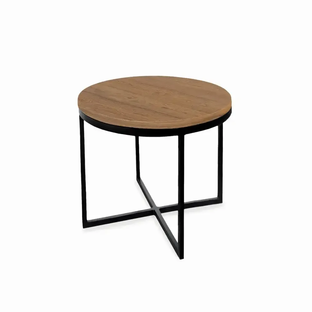 Other tables - Kriz - Side Table With Wooden Top - ALANKARAM
