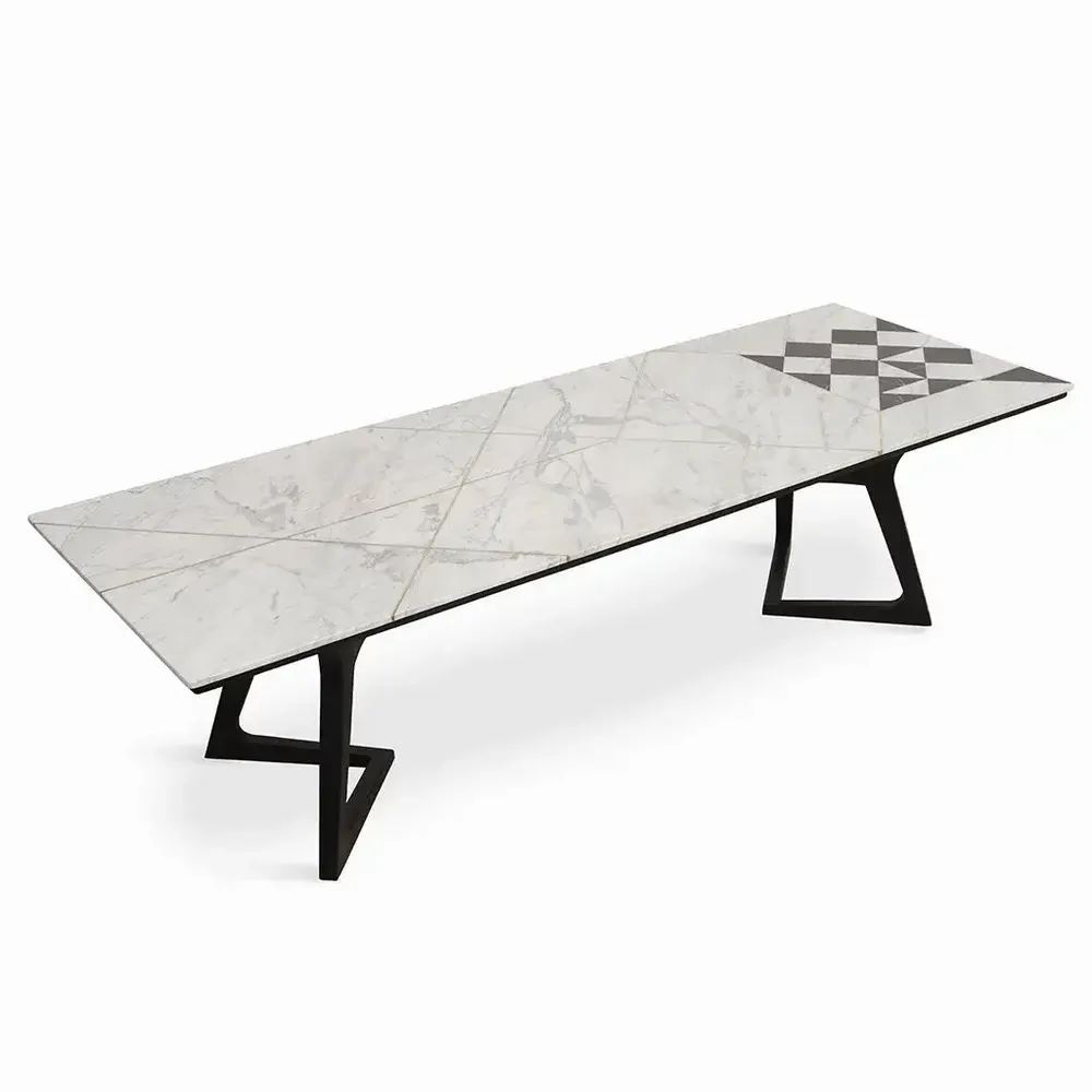 Dining Tables - Betona - Dual tone stone top - ALANKARAM