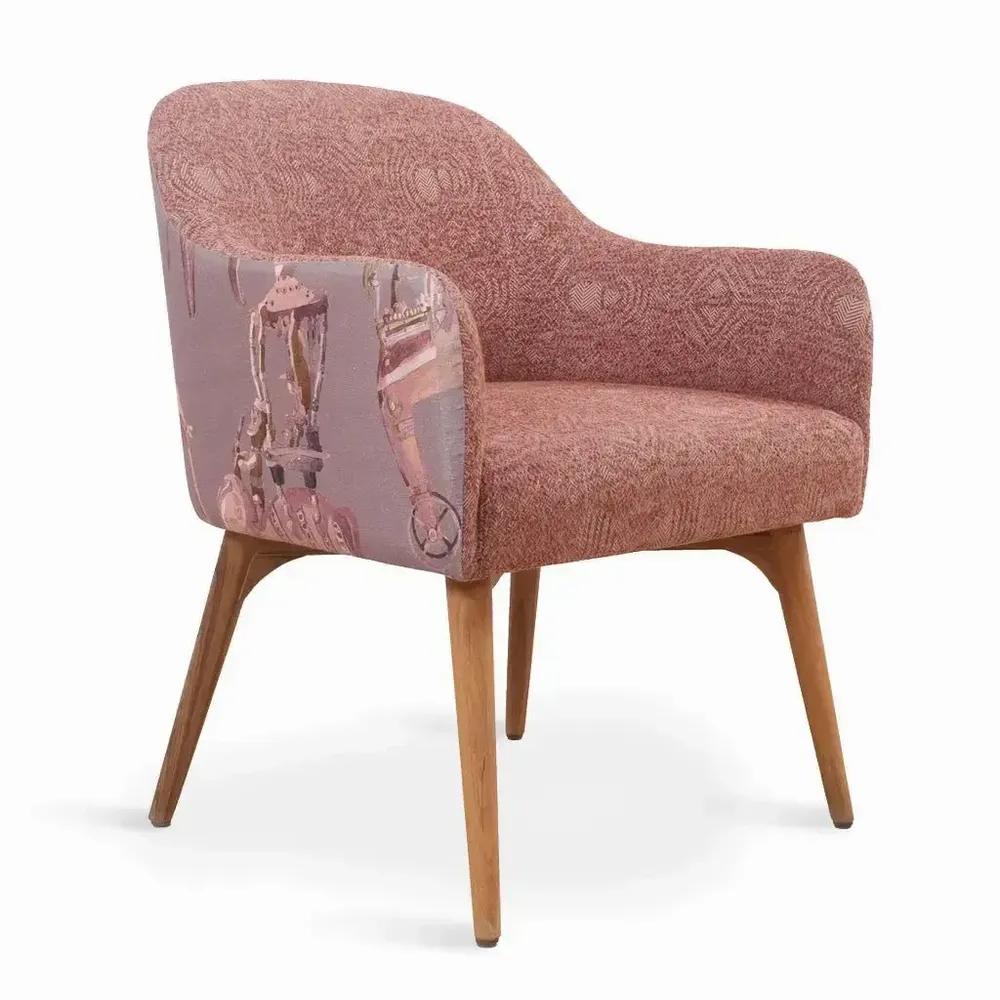 Chaises - Aavaha - Pieds en bois (tissu imprimé) - ALANKARAM