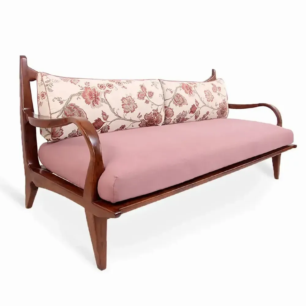 Sofas - Araal - Three Seater Teakwood Sofa - ALANKARAM