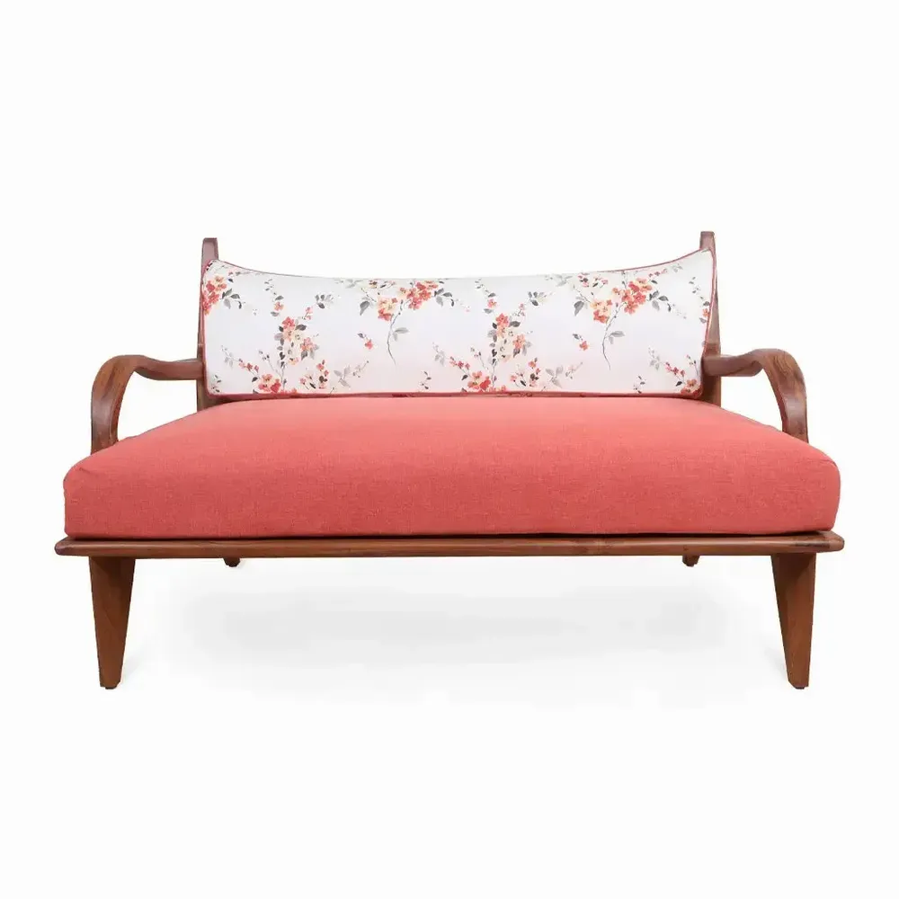 Sofas - Araal - Two Seater Teakwood Sofa - ALANKARAM
