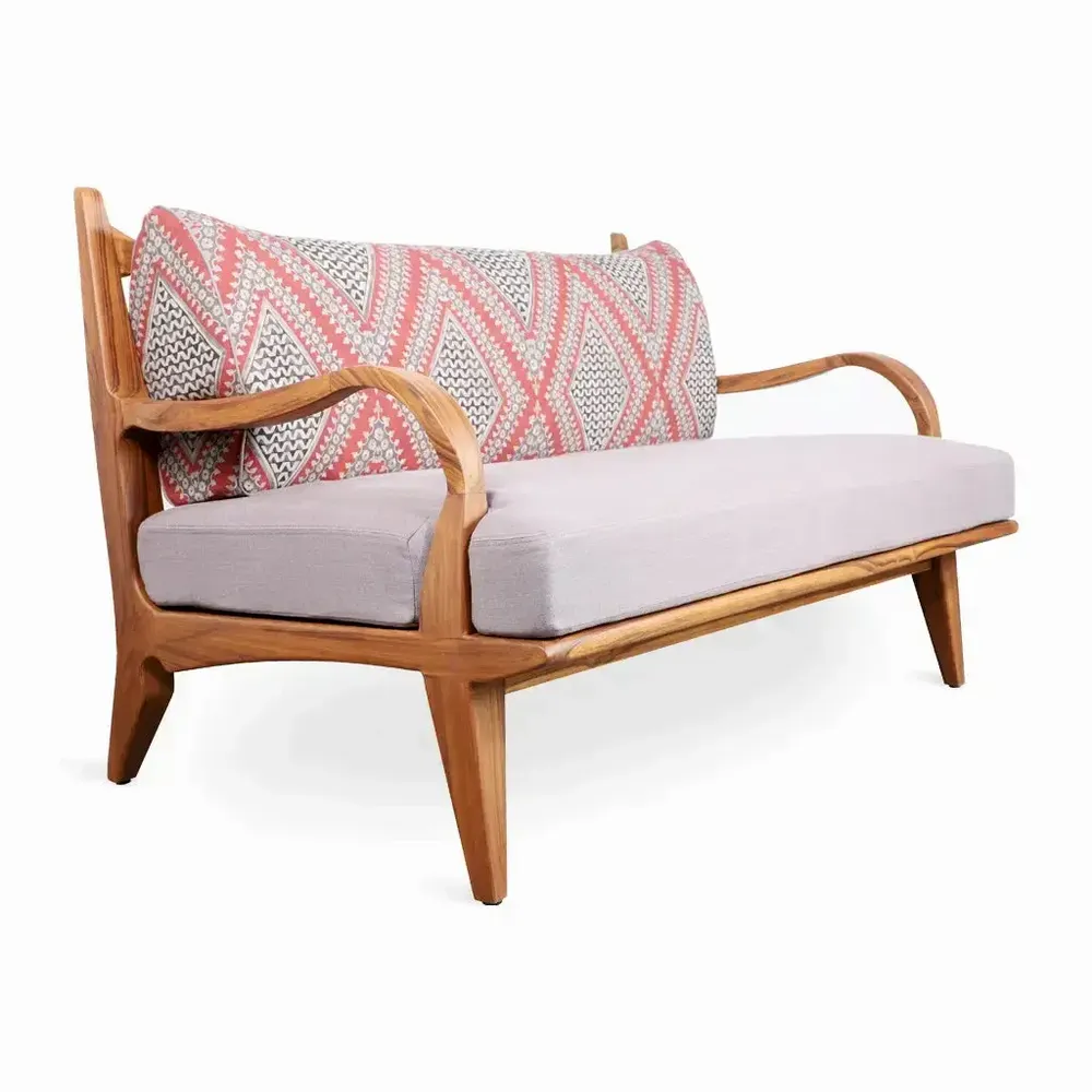 Sofas - Araal - Two Seater Teakwood Sofa - ALANKARAM