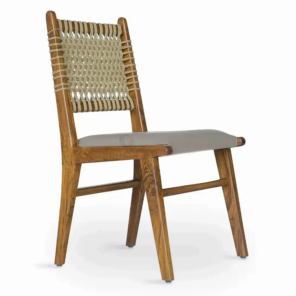 Chairs - Asandi - Upholstered with Cotton Rope Back - ALANKARAM