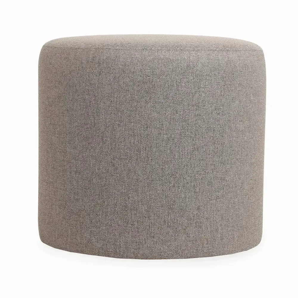 Poufs - Pouf rond en tissu gris - ALANKARAM