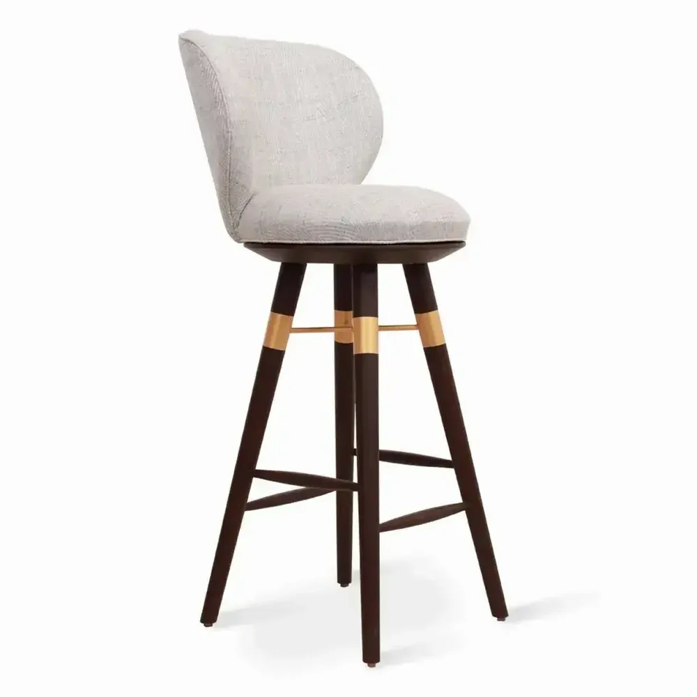 Chaises - Bhrami - Chaise haute en bois avec PU doré - ALANKARAM