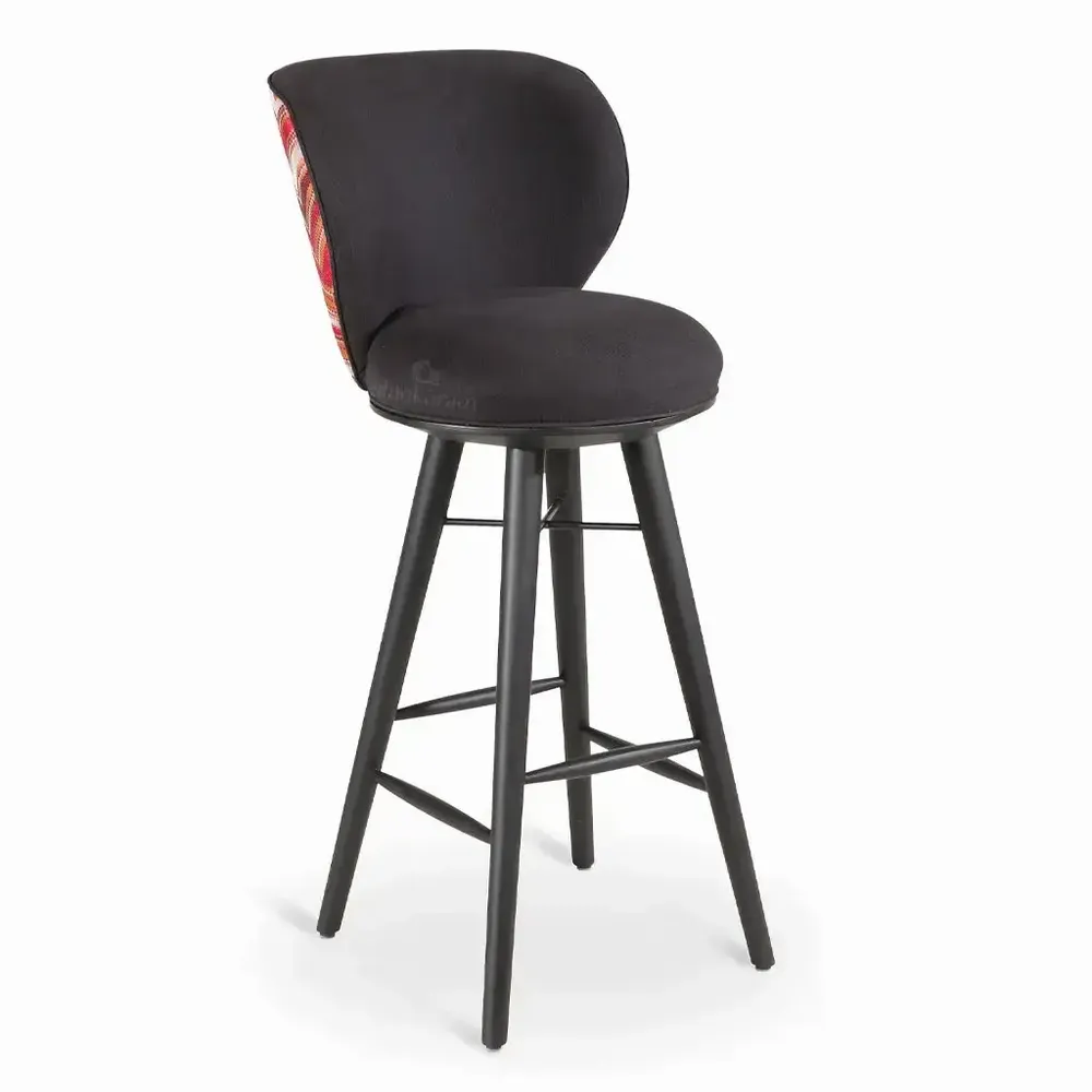 Chaises - Bhrami - Chaise haute en bois avec siège pivotant - ALANKARAM