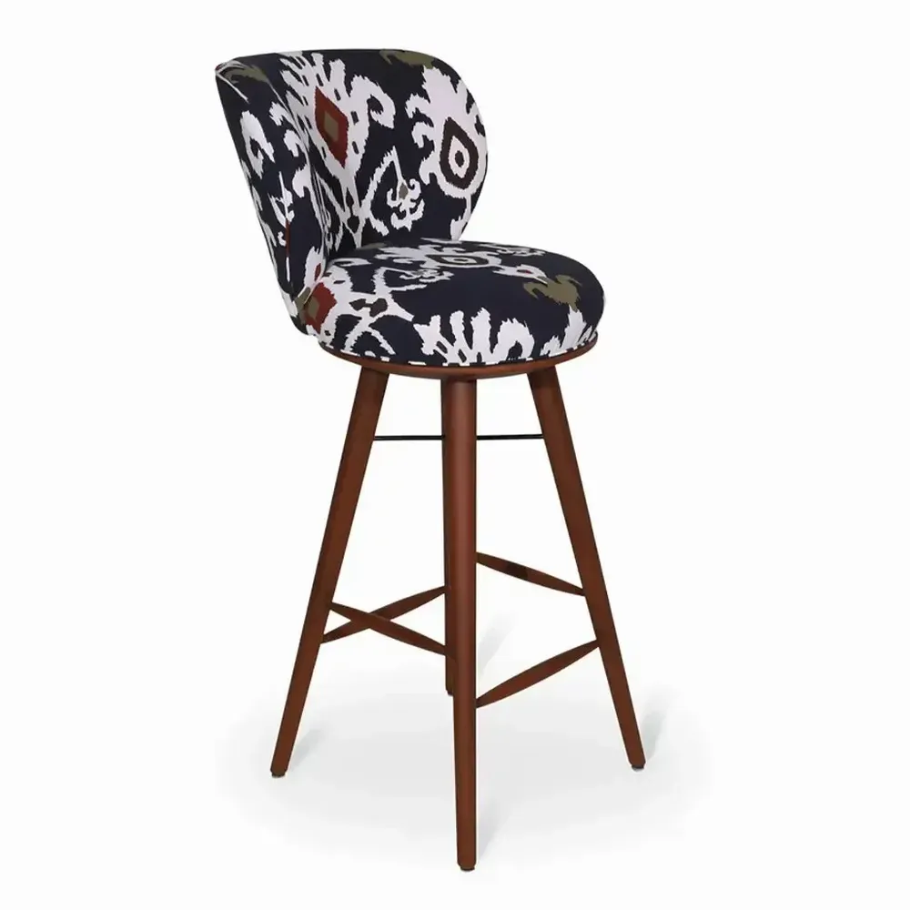 Chairs - Bhrami - Wooden High Chair with Walnut Stain - ALANKARAM